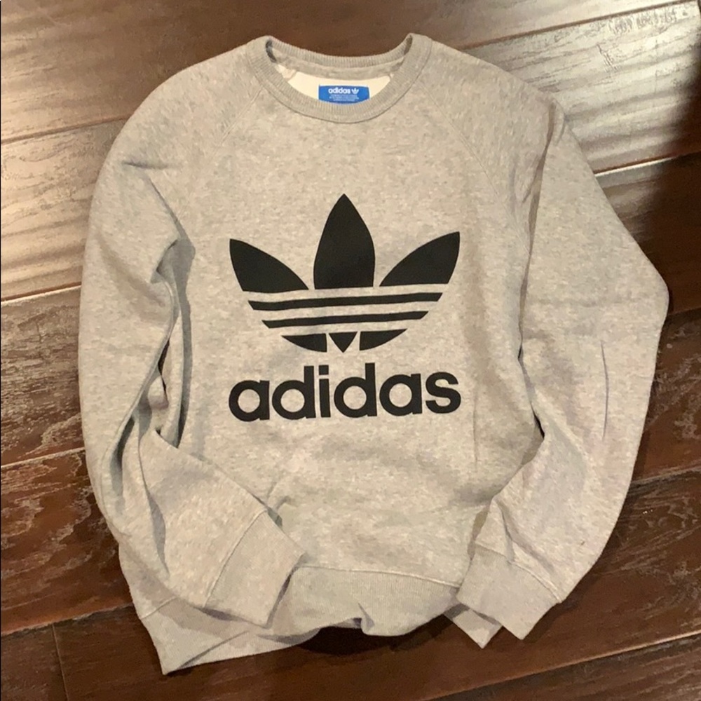 Grey adidas crew neck sweatshirt size xsmall